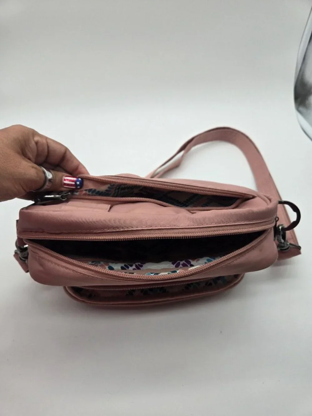 Lug Carousel Rose Quilted Nylon Convertible Crossbody Belt Bag Organizer